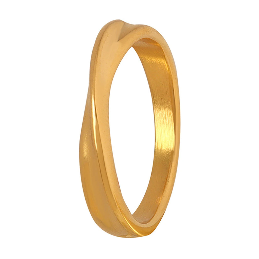 خاتم موبيوس رفيع 3 مم، مصنوع من الفولاذ المقاوم للصدأ بتصميم ملتوي، خاتم زفاف للنساء، هدية حب لا متناهية