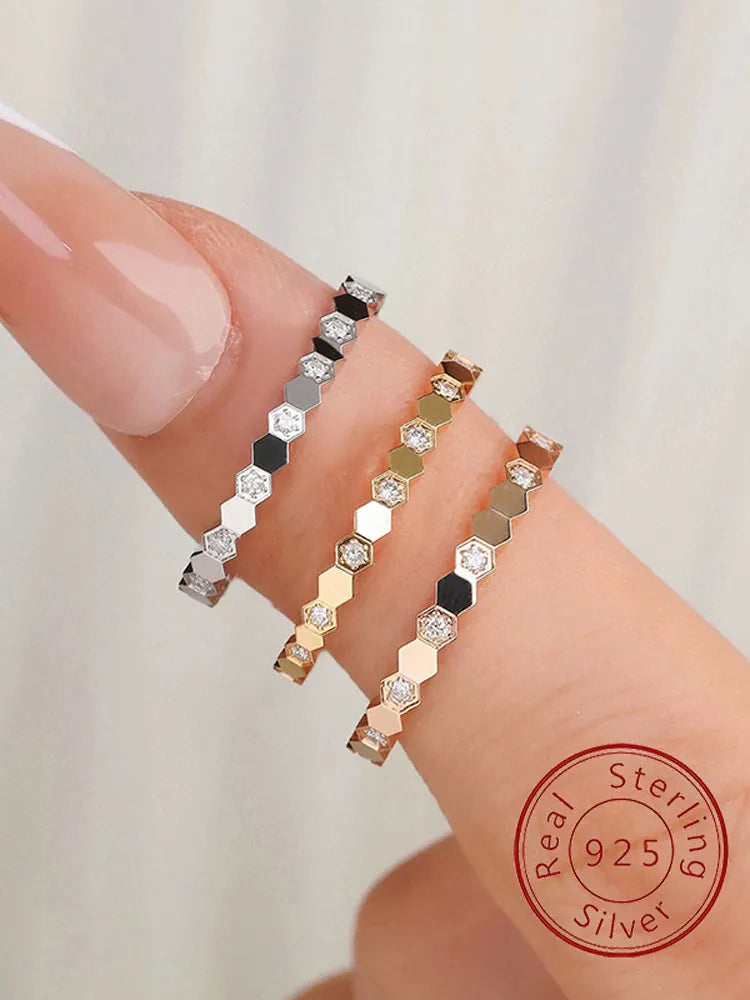 خواتم فضة إسترليني عيار 925 مرصعة بالزركون بتصميم هندسي عتيق للنساء، هدية مثالية للارتداء اليومي والحفلات، إكسسوارات مجوهرات فاخرة عالية الجودة