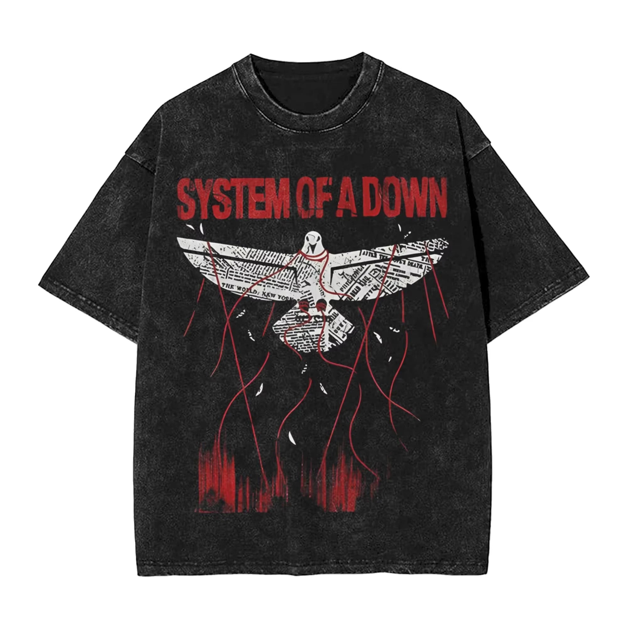 تي شيرت روك واشد، تي شيرت ستريتوير هيب هوب، تي شيرت SYSTEM OF A DOWN SOAD للرجال والنساء، 100% قطن، مطبوع هاراجوكو