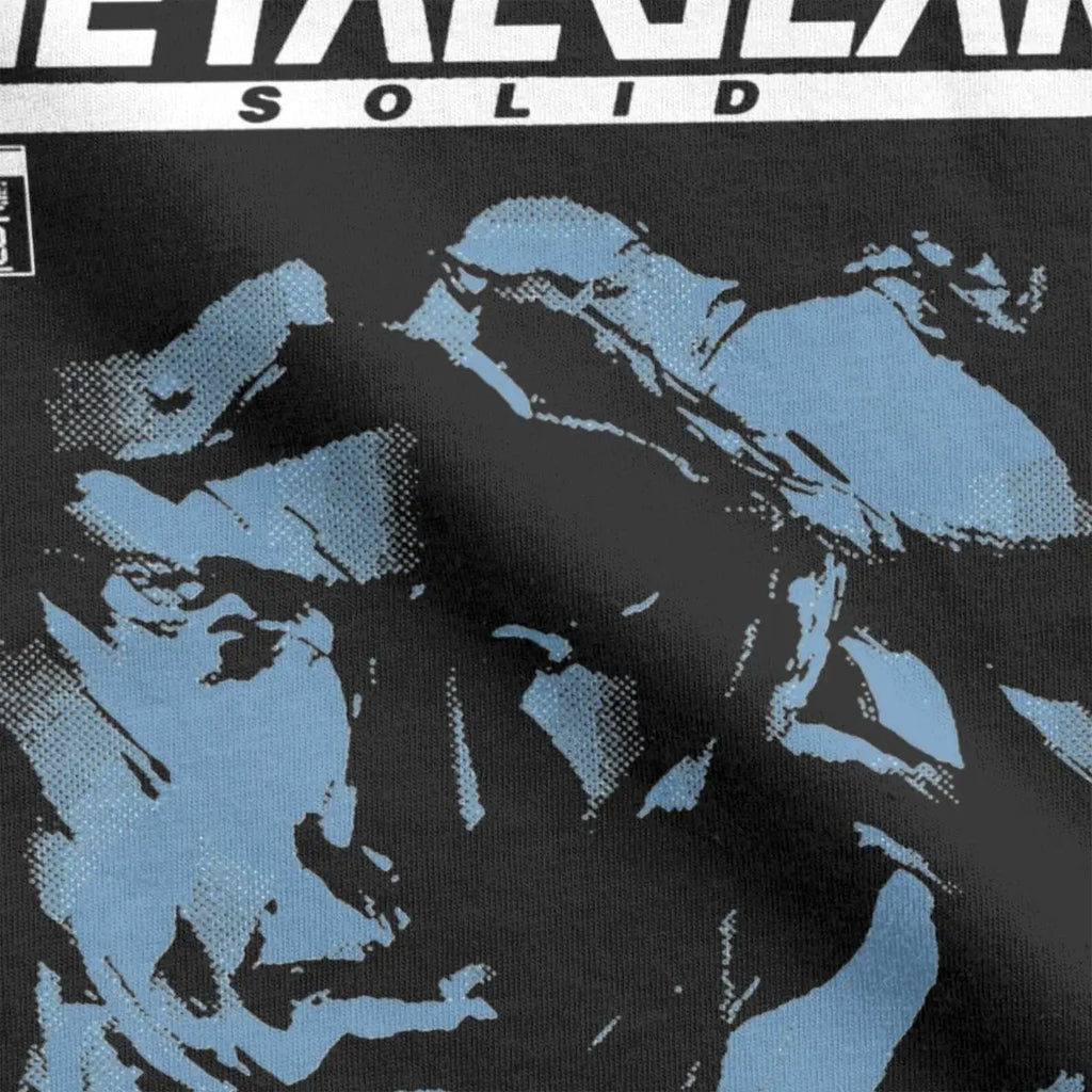 تي شيرت رجالي ونسائي MGS1 Solid Snake Game T-Shirt Metal Gear قطني مضحك بأكمام قصيرة ورقبة دائرية تي شيرت كلاسيكي