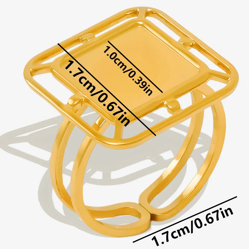٦ قطع من الخواتم القصيرة ذات التصميم الهندسي البيضاوي الطويل على شكل قطرة ماء، مصنوعة من الفولاذ المقاوم للصدأ، قابلة للتعديل، مناسبة للنساء والرجال، هدية مثالية للحفلات
