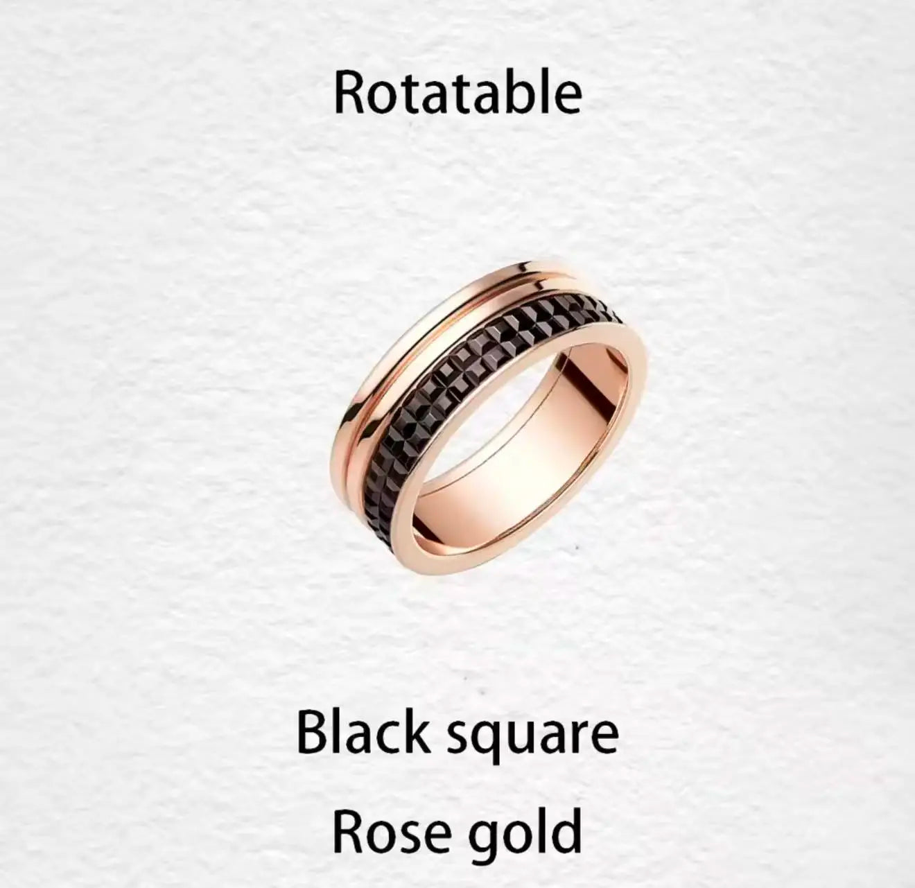 خواتم دوارة فاخرة على الطراز الفرنسي للرجال والنساء قابلة للدوران مصنوعة من مادة الموزانيت عالية الجودة باللونين الأسود والأبيض هدية للمهرجانات