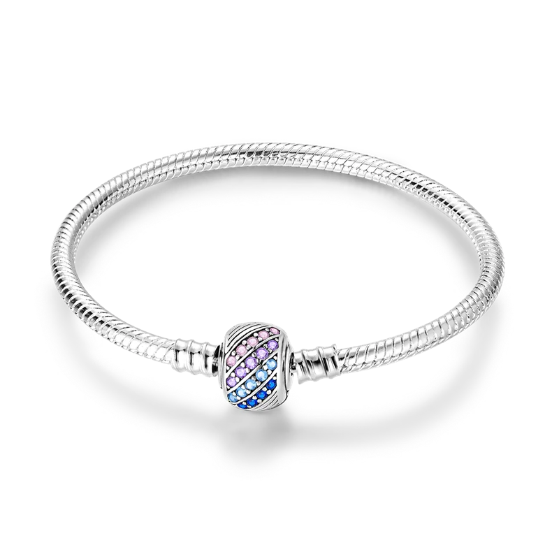 أساور من الفضة الإسترلينية عيار 925 بطول 17-20 سم على شكل فراشة على شكل ورقة البرسيم الأصلية تناسب خرز سحر DIY مجوهرات نسائية أنيقة