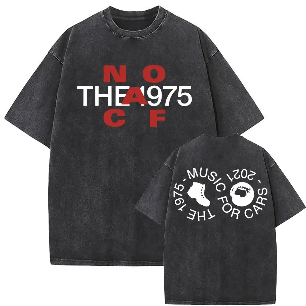 تي شيرت صيفي مغسول عتيق 1975 حول قميصك المطبوع، تي شيرت مضحك في ألبوم بلغة أجنبية، تي شيرت رجالي هيب هوب قطني كاجوال