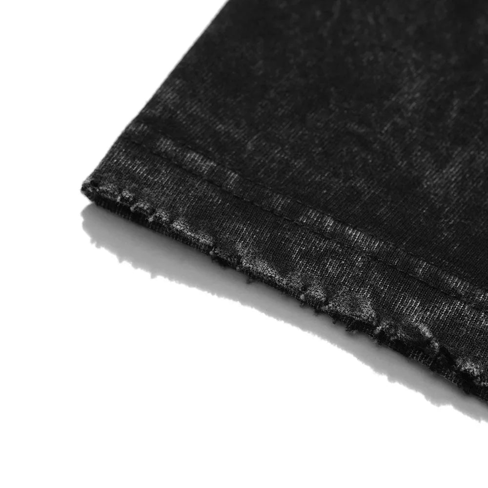 تي شيرت رجالي 2025 بنمط Predator مطبوع عليه DTG بأكمام قصيرة من القطن المغسول الصيفي بتصميم ريترو للجنسين من Harajuku