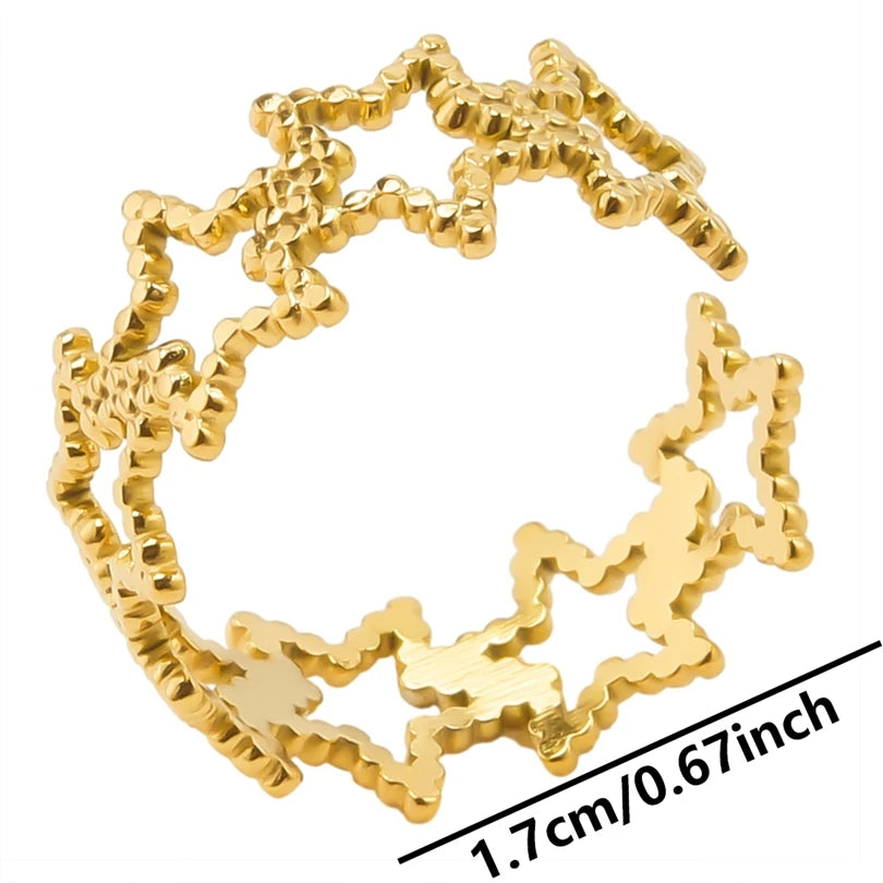 1 قطعة من خواتم عين النمر الكلاسيكية المصنوعة من الفولاذ المقاوم للصدأ القابلة للتعديل والمفتوحة للنساء والرجال إكسسوارات خاتم إصبع ذهبي اللون