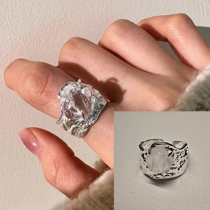 خاتم سام باندا من الفضة الإسترليني عيار 925 بتصميم هندسي مرصع بالكريستال للنساء، بيضاوي الشكل، بتصميم بانك مميز على شكل قطرة ماء، هدية مجوهرات، خدمة توصيل مباشرة