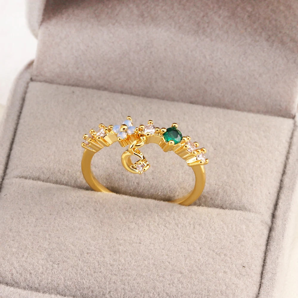 خواتم زهور مرصعة بالزركون المكعب بألوان زاهية ومتألقة للنساء، خاتم فاخر مزين بفيونكة من الزركون الوردي، مجوهرات زفاف للزوجة والصديقة