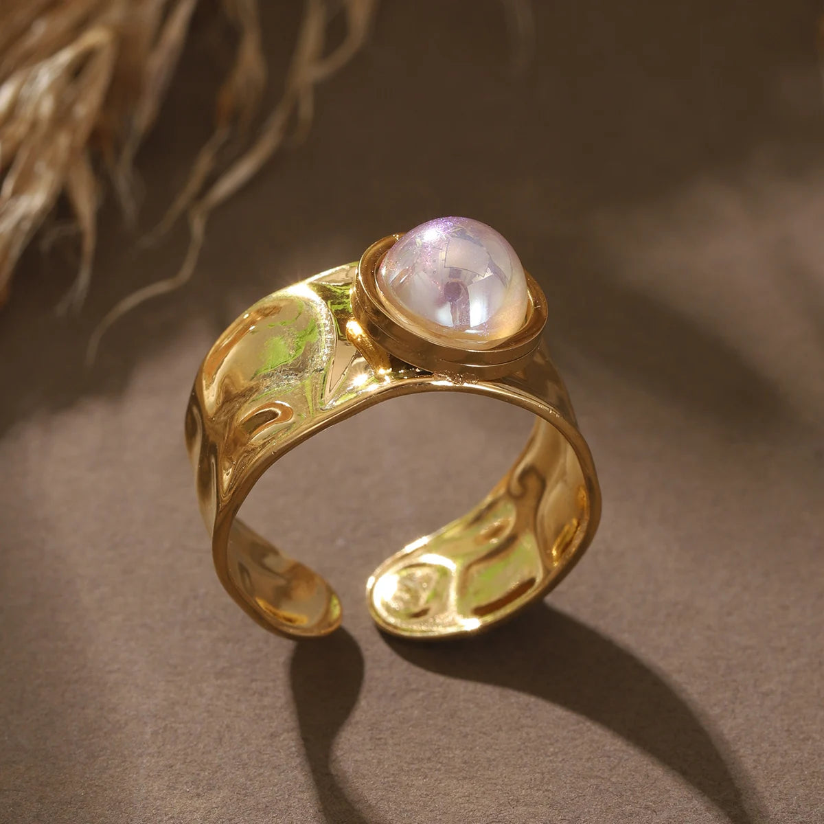 خاتم نسائي من الفولاذ المقاوم للصدأ من كرينج كوكو، قابل للتعديل، بتصميم شجرة الحياة، مرصع بأحجار الراين، خاتم أنيق للمواعدة للنساء