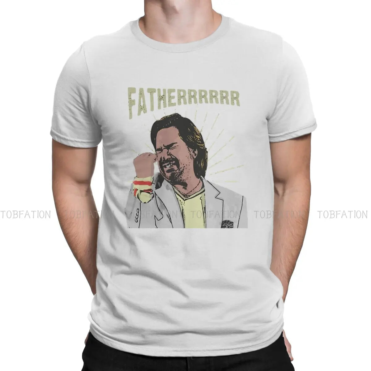 تي شيرت دوغلاس رينهولم الأب من The It Crowd للرجال، تي شيرت فضفاض من القطن للرجال