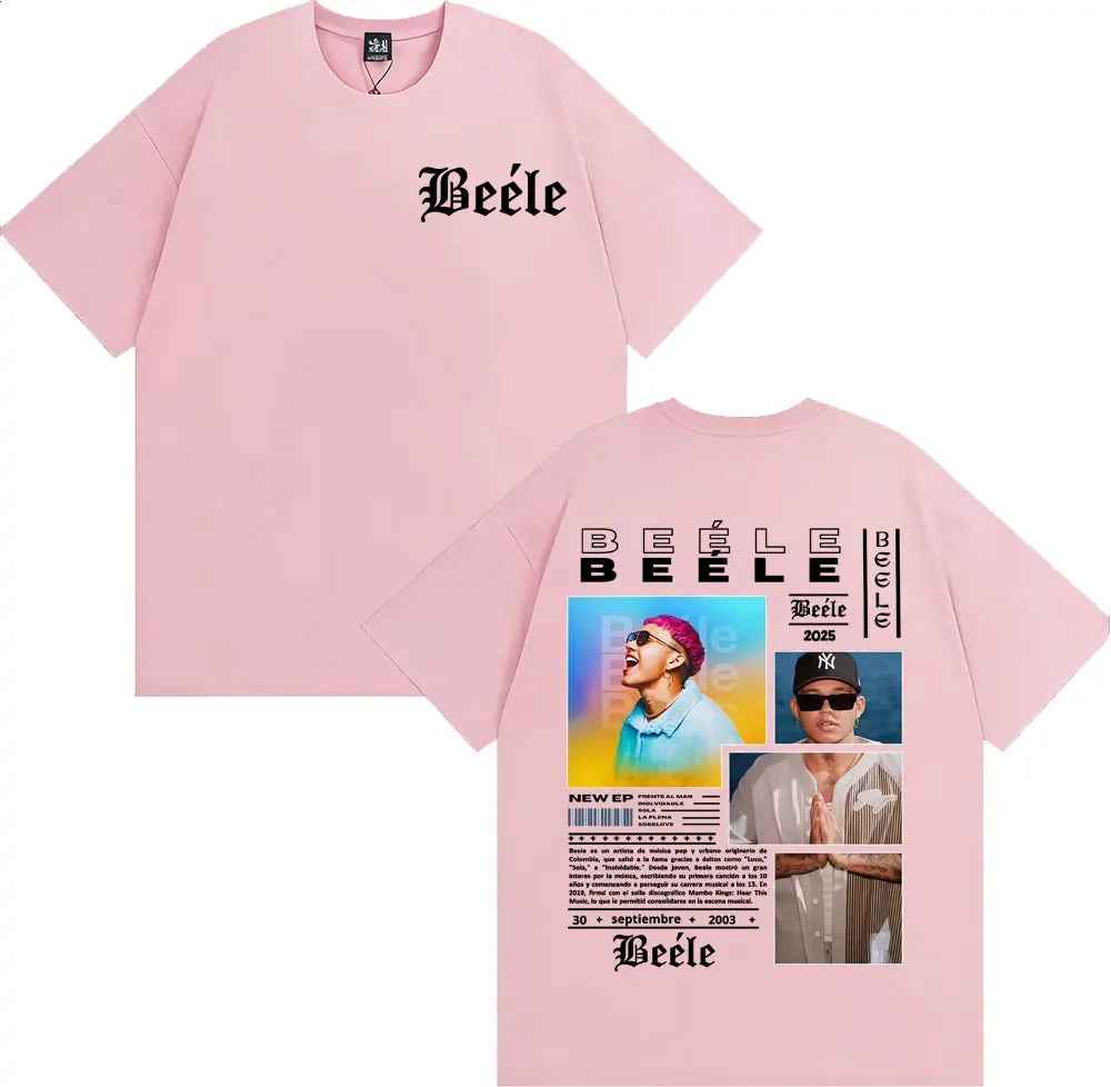 تي شيرتات رجالية ونسائية من ألبوم Rapper BEELE Tour 2025، تي شيرتات موسيقى الهيب هوب والبوب، تي شيرتات الشارع، قطن 100%، تي شيرتات كبيرة الحجم، ملابس الشارع