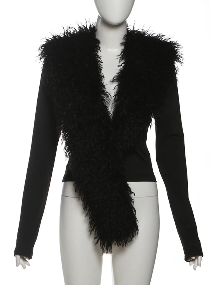 تي شيرتات Nibber منخفضة الرقبة للنساء، تصميم خريفي أنيق بأكمام طويلة، تصميم ضيق، تصميم عصري للفتيات في الشارع، تصميمات برية