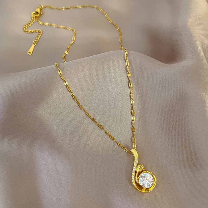 إكسسوارات مجوهرات للنساء قلادة ذهبية من الفولاذ المقاوم للصدأ سلسلة ربط الترقوة منتجات رخيصة مع شحن مجاني