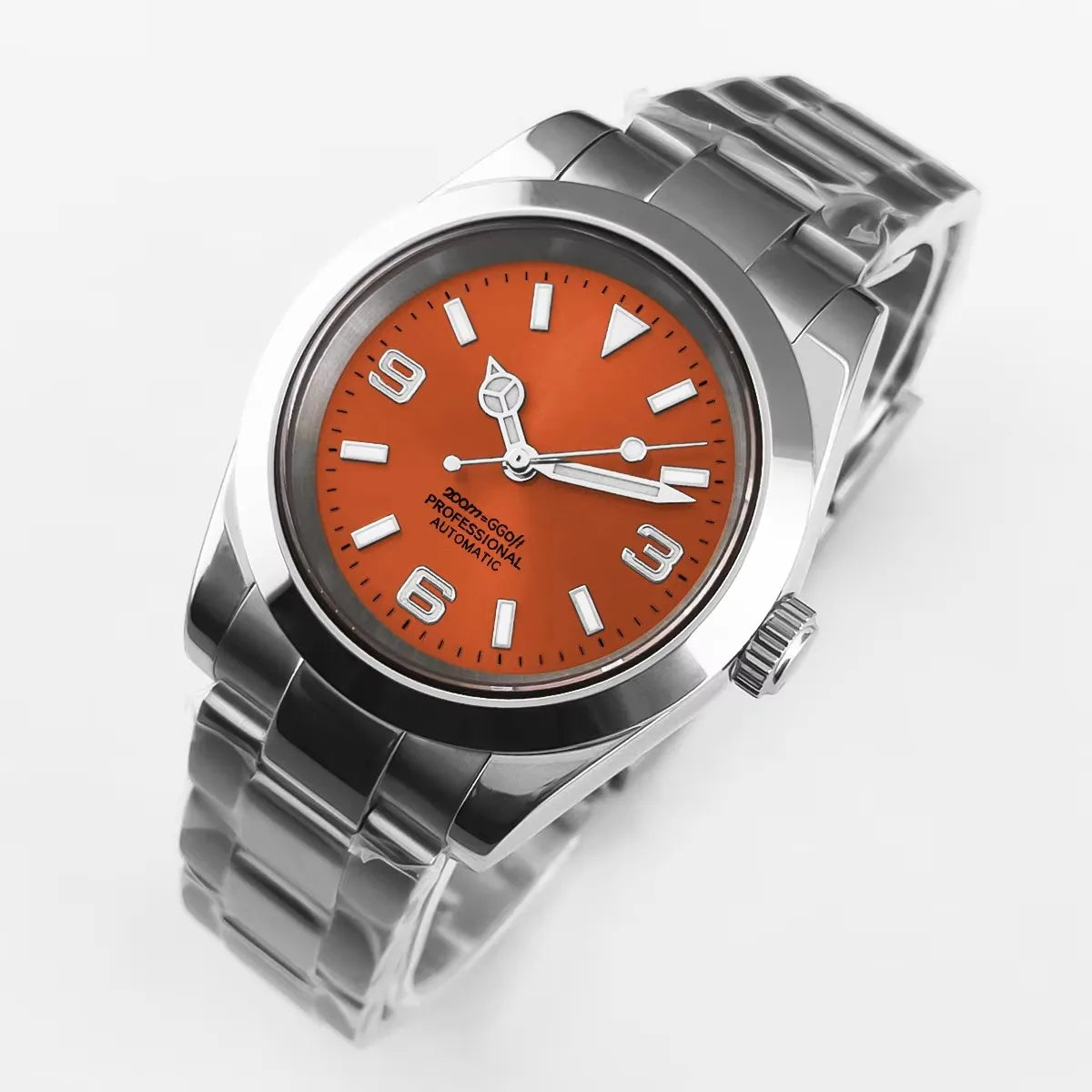 ساعة يد ميكانيكية أوتوماتيكية فاخرة من كورجيوت مقاس 36 مم/39 مم، باللونين الأبيض والأسود، أرقام للرجال، ساعة من الكريستال الياقوتي 10 بارات