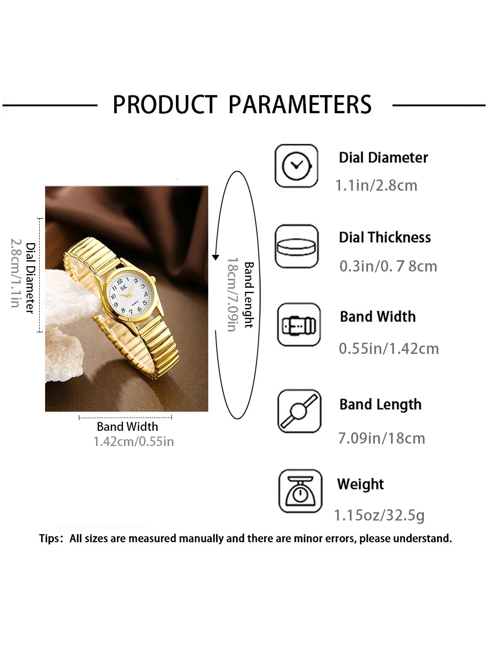 طقم ساعات نسائية أنيق وخفيف وفاخر مكون من 3 قطع، مناسب للارتداء اليومي، وهدية مثالية لأعياد الميلاد والمناسبات.