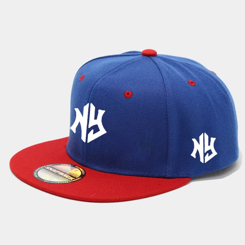 1PC unisex adjustable Snapback baseball cap, flat-brim and color-blocked hip-hop cap, suitable for both men and women