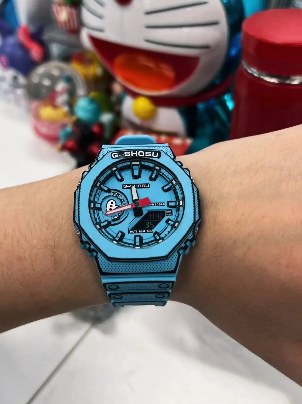 Digital Sports Men's Watch Full Function World Time LED Auto Hand Lifting Lamp Large Dial Waterproof Oak Series