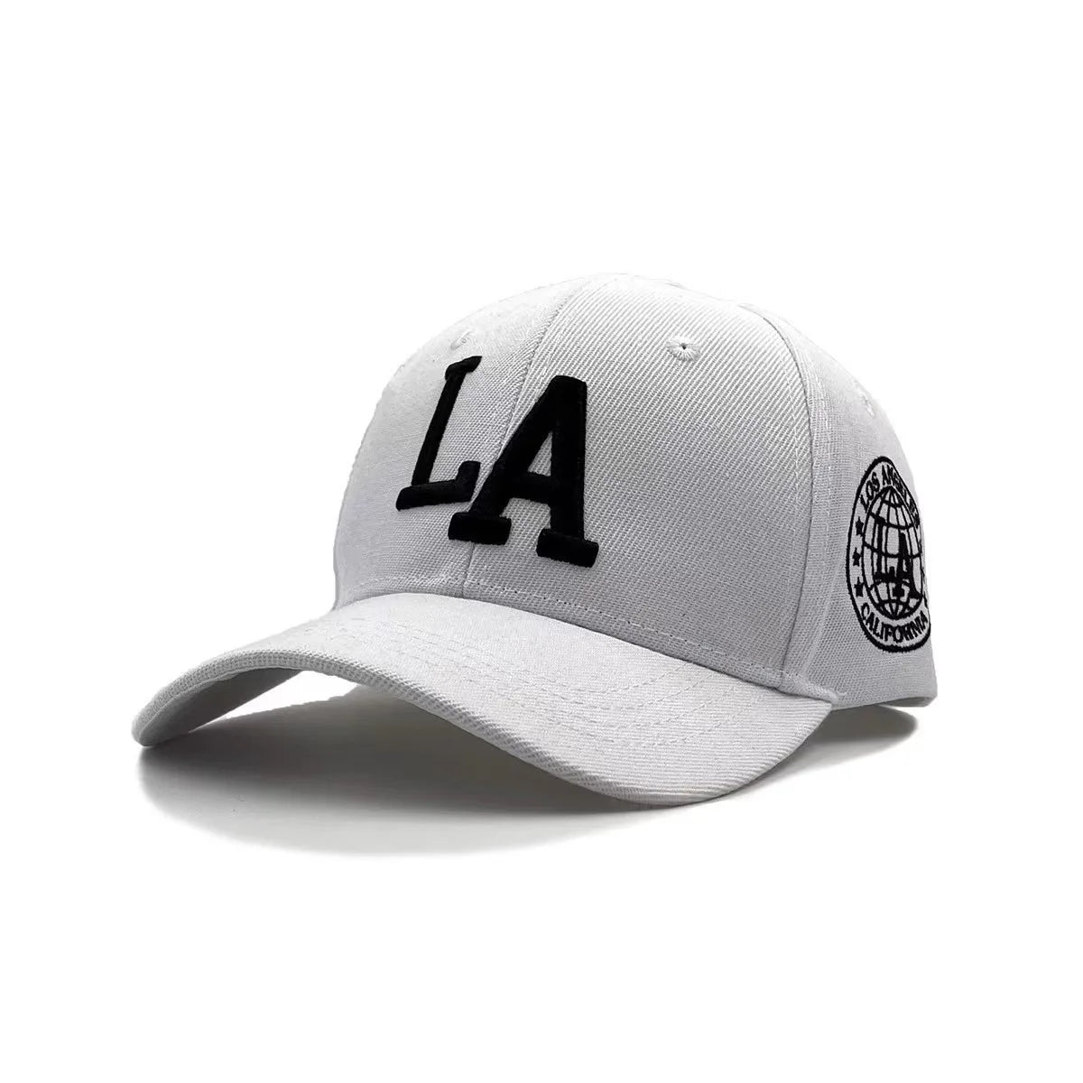 1pc Unisex LA Letter Embroidery Snapback Baseball Caps Spring and Autumn Outdoor Adjustable Casual Hats Sunscreen Hat