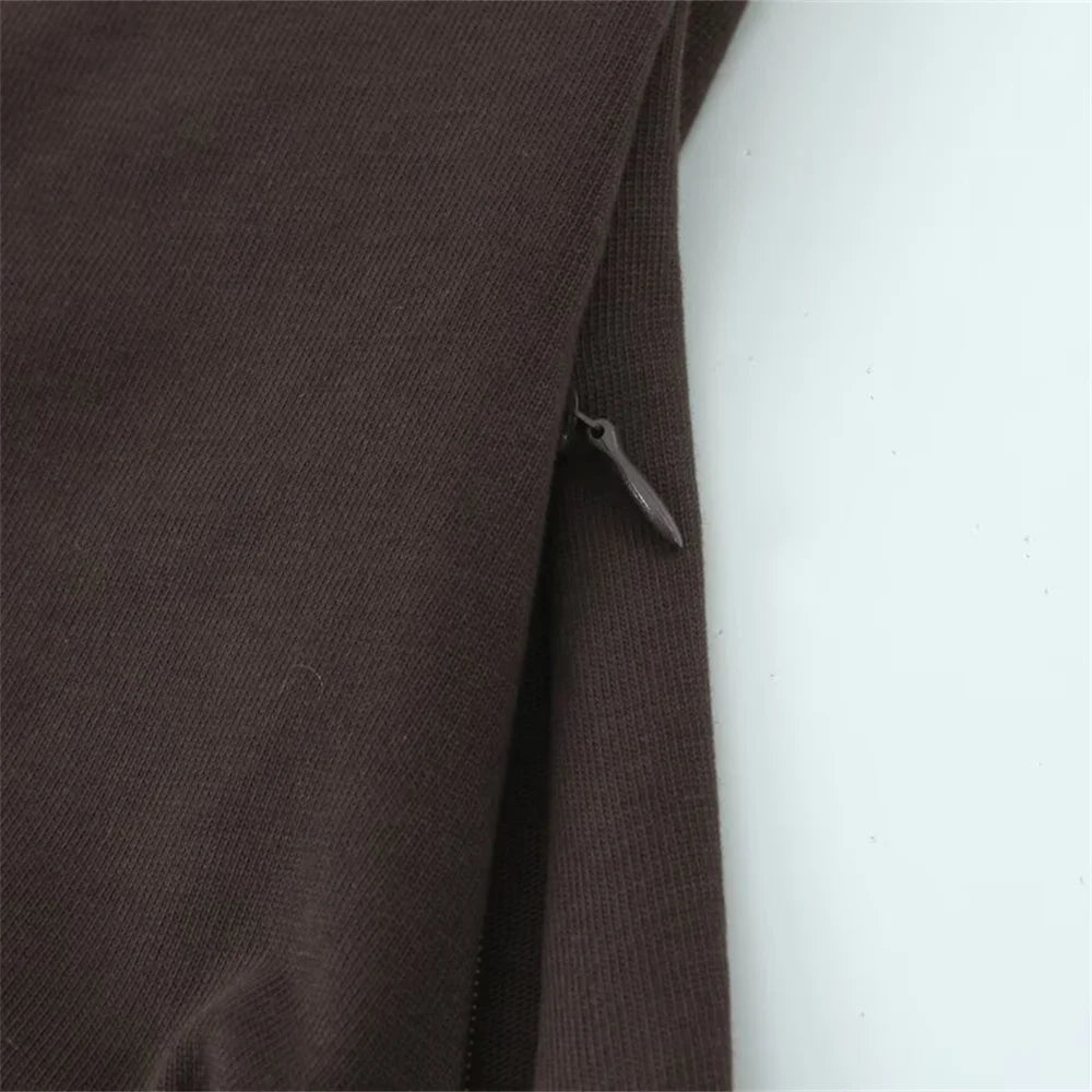 تي شيرت نسائي ثلاثي الألوان مطوي من الجانب مزخرف برقبة دائرية وأكمام طويلة ملابس نسائية جديدة غير رسمية للربيع والصيف