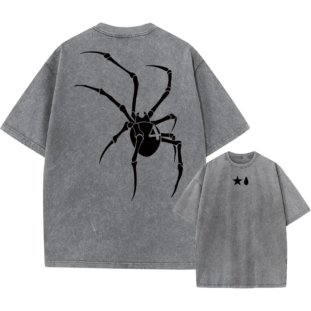 تي شيرت رجالي عتيق مطبوع عليه شعار هيسوكا وكرولو من أنمي هانتر إكس هانتر، تي شيرت كاجوال من القطن، ملابس الشارع، هاراجوكو