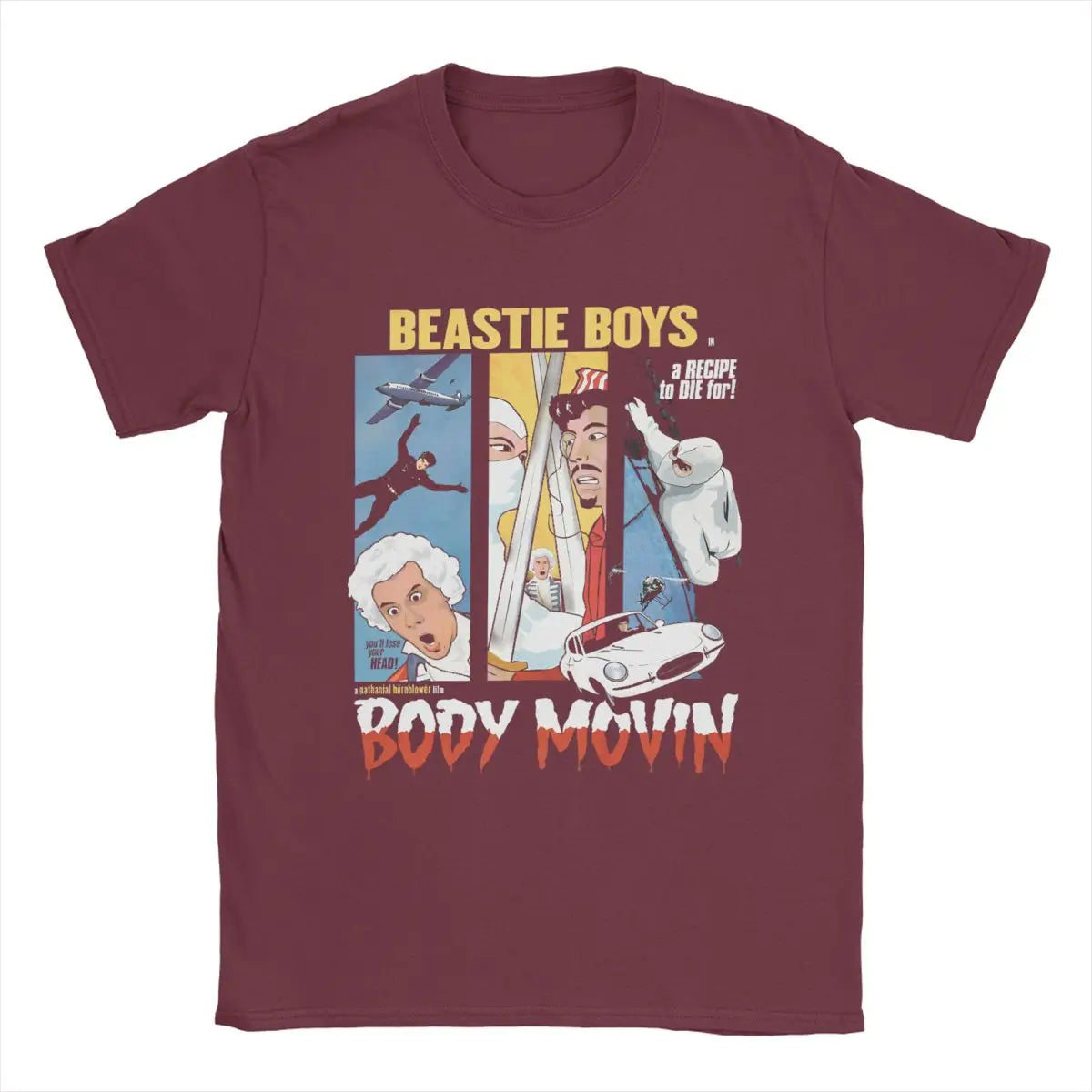 تي شيرت رجالي من Body Movin Beastie Boys تي شيرت قطني عصري برقبة دائرية وأكمام قصيرة ملابس بمقاسات كبيرة