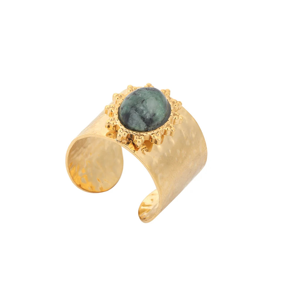 خاتم نسائي من الفولاذ المقاوم للصدأ من كرينج كوكو، قابل للتعديل، بتصميم شجرة الحياة، مرصع بأحجار الراين، خاتم أنيق للمواعدة للنساء