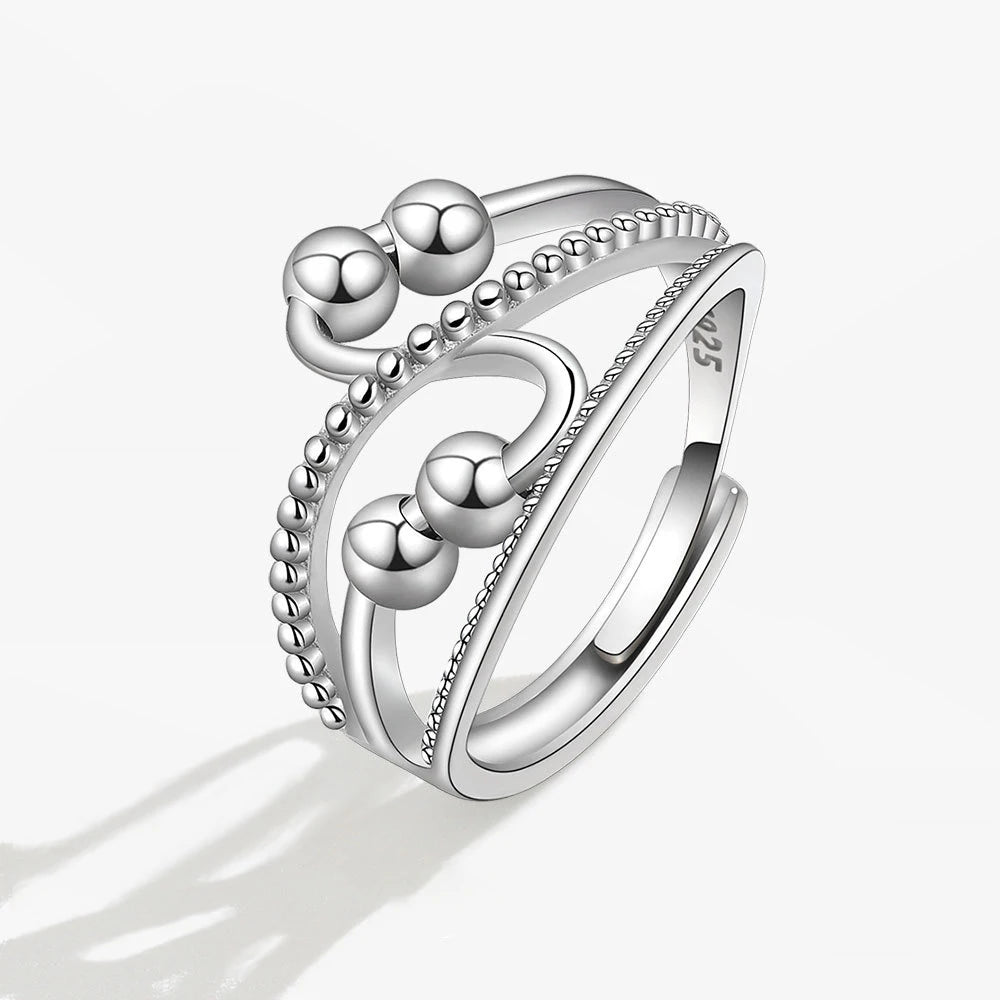 خواتم فضية مضادة للتوتر والقلق، عيار 925، خواتم دوارة للنساء والرجال، خواتم ذهبية عتيقة للأزواج، مجوهرات، شحن مجاني، هدية