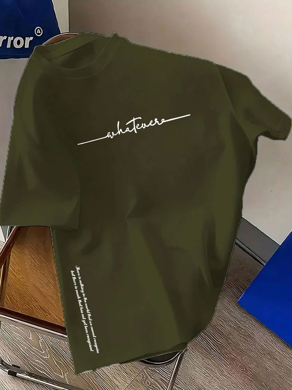 تيشيرت رجالي صيفي قطني 100%، عصري، كاجوال، رياضي، فضفاض، مقاسات كبيرة، مطبوع عليه حروف بسيطة، بياقة دائرية وأكمام قصيرة