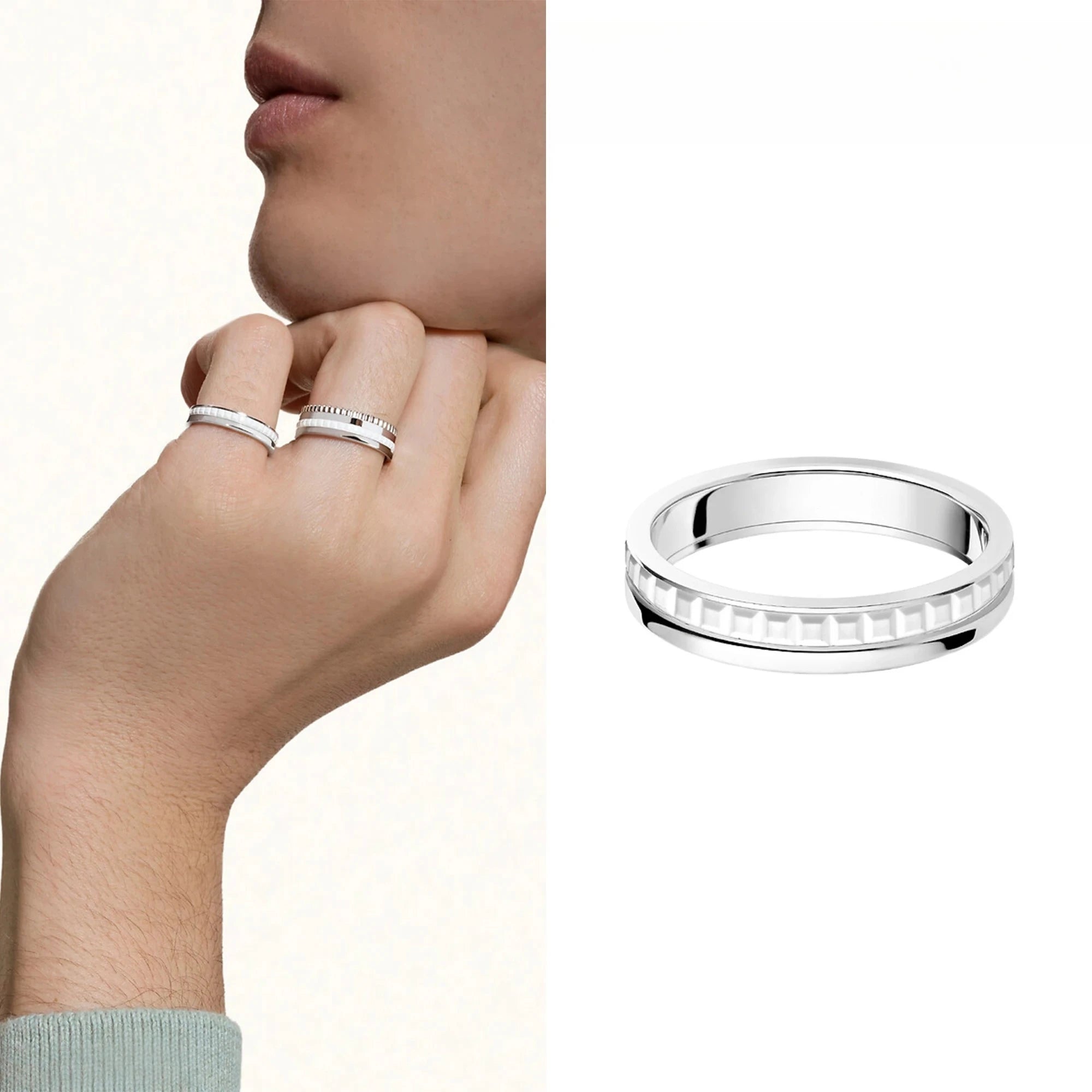 خاتم عريض الوجه من مجوهرات 2025 العصرية، مناسب للمناسبات اليومية الخفيفة والفاخرة، مزين بشكل عصري بأسلوب محايد