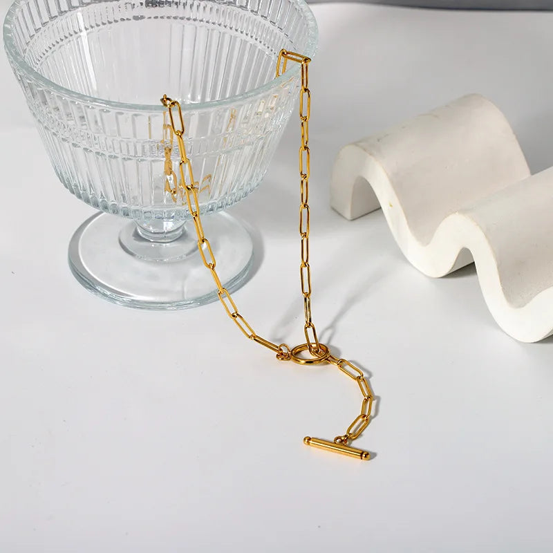 Stainless Steel Hear necklaces For Women Gold/Silver Color Metal Toggle Clasp Choker Collier Femme Valentine's Day Gift