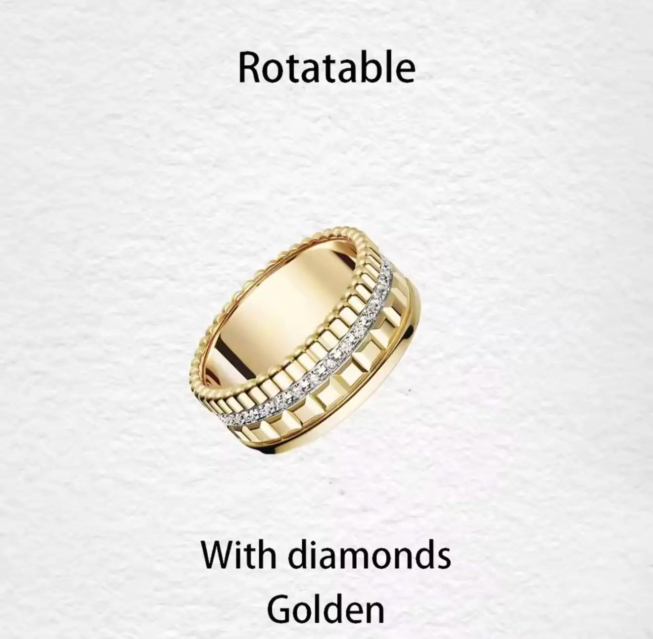 خواتم دوارة فاخرة على الطراز الفرنسي للرجال والنساء قابلة للدوران مصنوعة من مادة الموزانيت عالية الجودة باللونين الأسود والأبيض هدية للمهرجانات