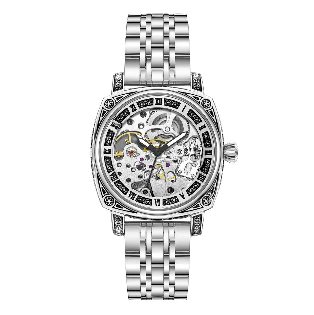 ساعة ميكانيكية نسائية فاخرة وخفيفة الوزن للأعمال الراقية، تصميم مجوف، لف أوتوماتيكي، طراز أوروبي وأمريكي، ساعة نسائية بسيطة ومزاج شخصي، عصرية، أفضل هدية لها