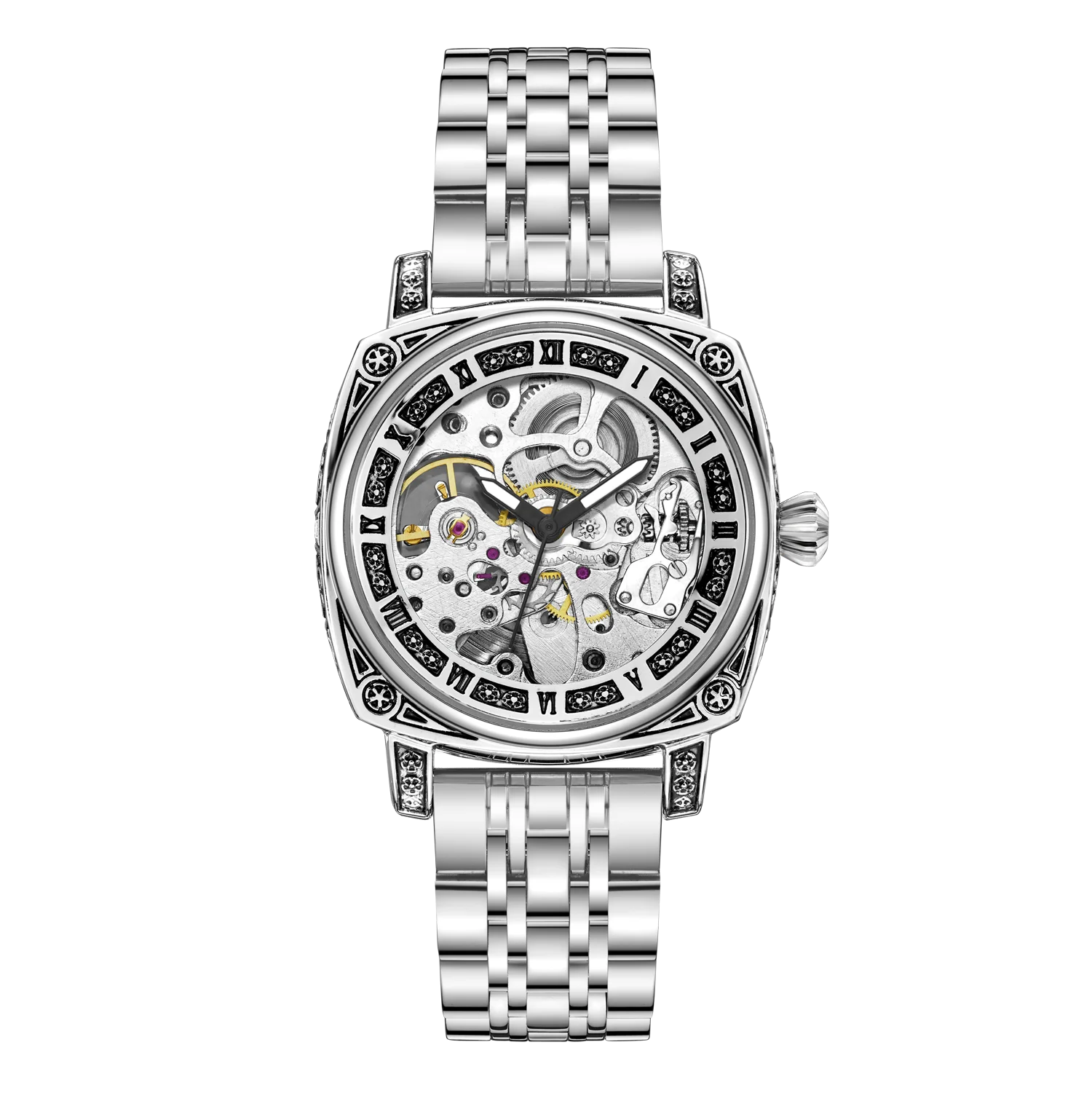 ساعة ميكانيكية نسائية فاخرة وخفيفة الوزن للأعمال الراقية، تصميم مجوف، لف أوتوماتيكي، طراز أوروبي وأمريكي، ساعة نسائية بسيطة ومزاج شخصي، عصرية، أفضل هدية لها