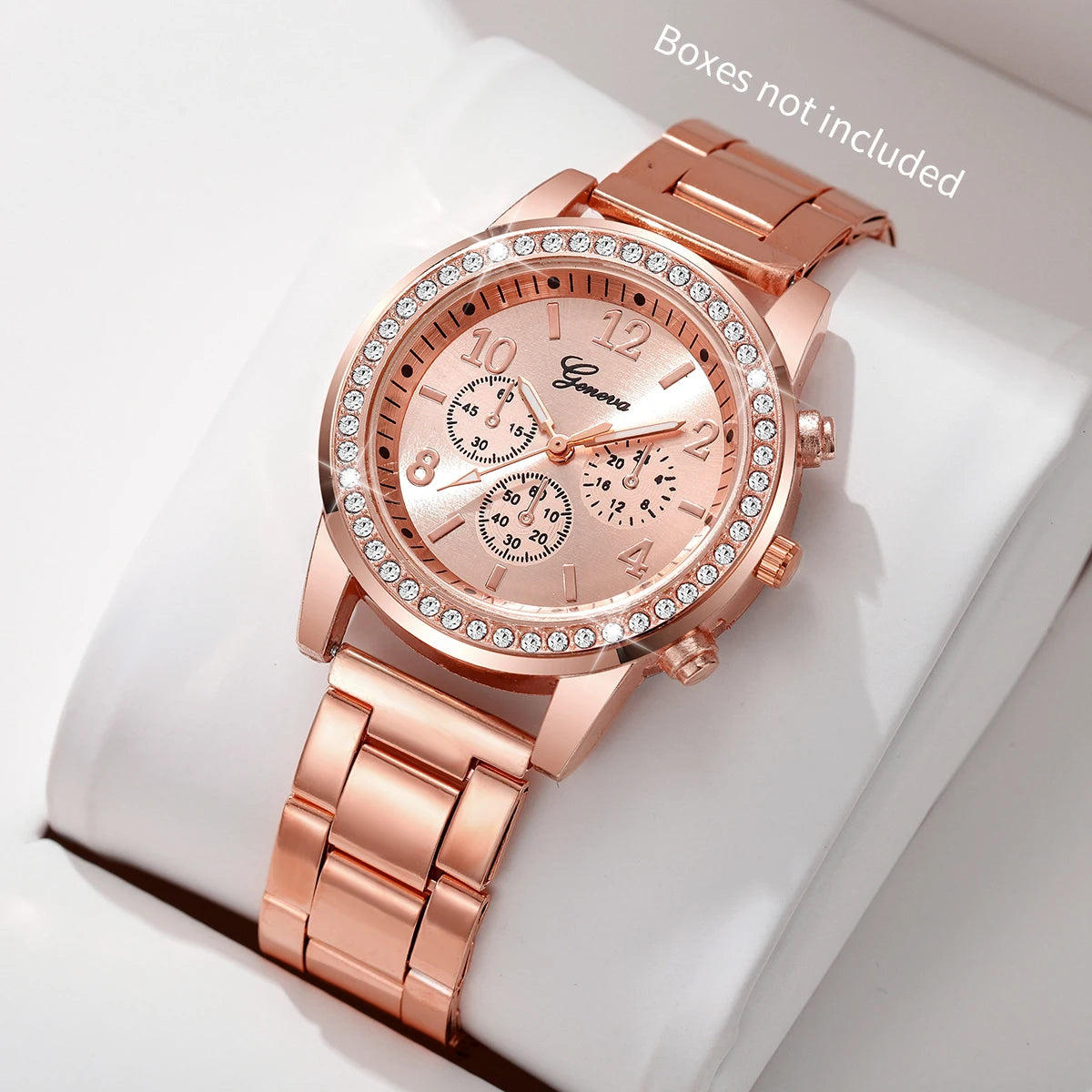 ساعات يد نسائية أنيقة مرصعة بأحجار الراين، سوار من سبيكة معدنية، مينا عربي، تناظرية، كوارتز (بدون علبة)