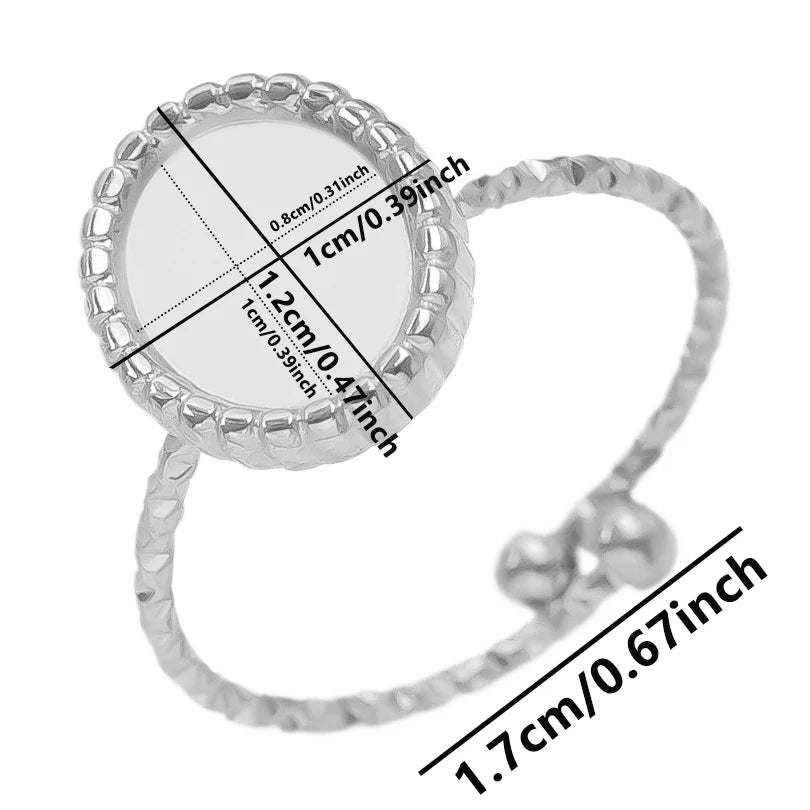 خواتم من الفولاذ المقاوم للصدأ بتصميم هندسي دائري بيضاوي على شكل قلب، قابلة للتعديل، مصنوعة يدويًا، مناسبة للنساء والرجال، بتصميم مفتوح.