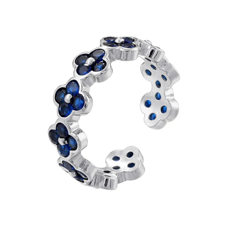 خاتم نسائي مفتوح الطرف قابل للتعديل من ZHUKOU، مصنوع من النحاس السميك عالي الجودة ومطلي بالذهب ومرصع بالزركونيا: VJ702