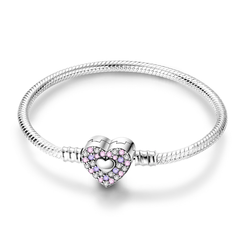 أساور من الفضة الإسترلينية عيار 925 بطول 17-20 سم على شكل فراشة على شكل ورقة البرسيم الأصلية تناسب خرز سحر DIY مجوهرات نسائية أنيقة