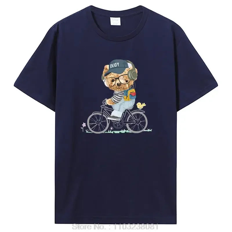 تي شيرت رجالي مضحك على شكل دب غولف للبيع الساخن، تي شيرت صيفي كاجوال من القطن، ملابس للجنسين، تي شيرت رجالي، ملابس الشارع، هاراجوكو