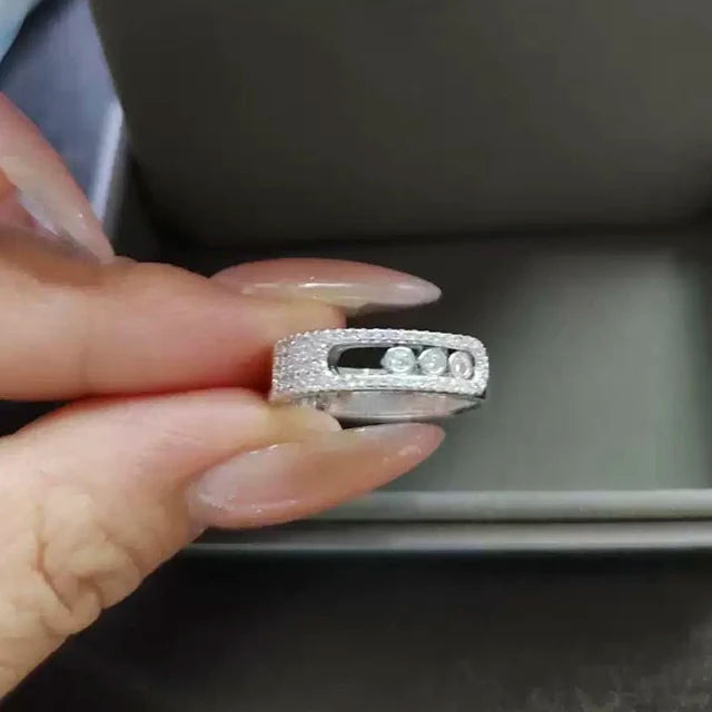 خاتم زواج رومانسي فاخر من الفضة الإسترلينية عيار 925 للنساء. مجوهرات خطوبة فاخرة، إكسسوارات، هدايا للمناسبات.