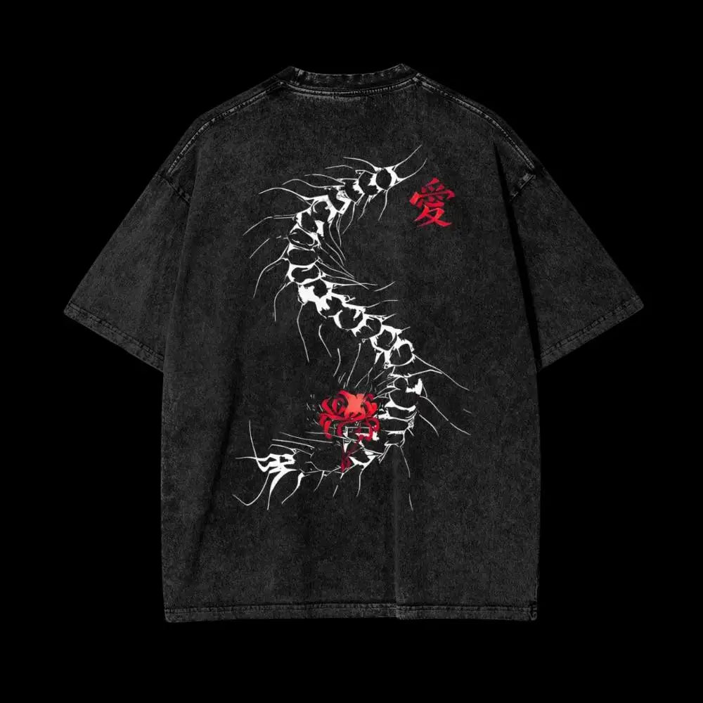 تي شيرت رجالي صيفي هاراجوكو، أنمي طوكيو غول، كانيكي كين، تي شيرت قطني مغسول، ملابس الشارع الكلاسيكية، ملابس رجالية، ملابس علوية