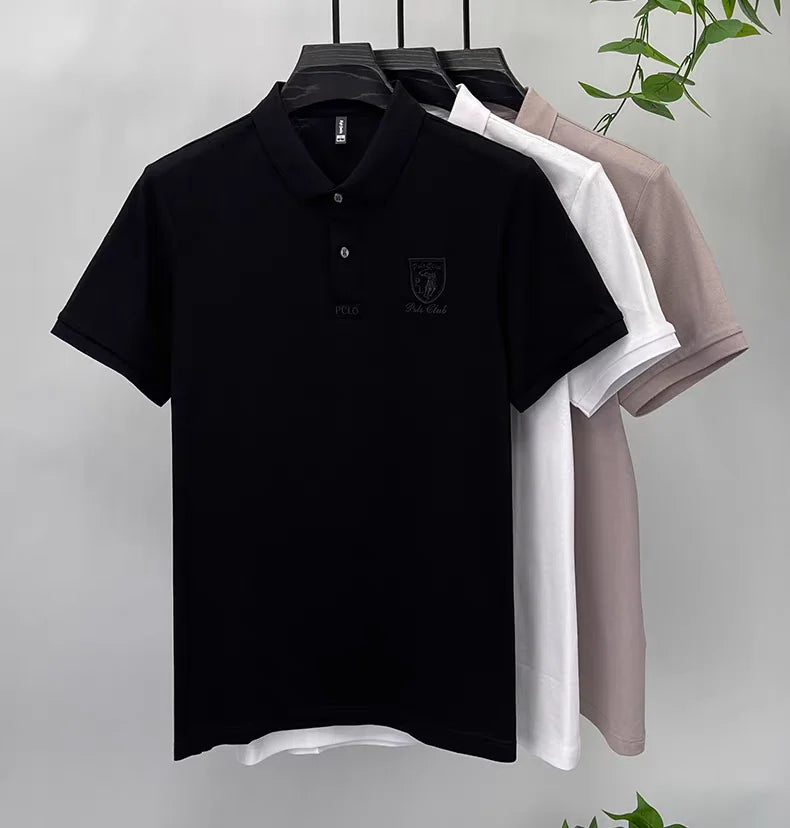 قميص بولو رجالي بأكمام قصيرة من العلامة التجارية الراقية مطرز بشعار فاخر مناسب للأعمال التجارية غير الرسمية صيفي قابل للتنفس وعصري من بول تي شيرت