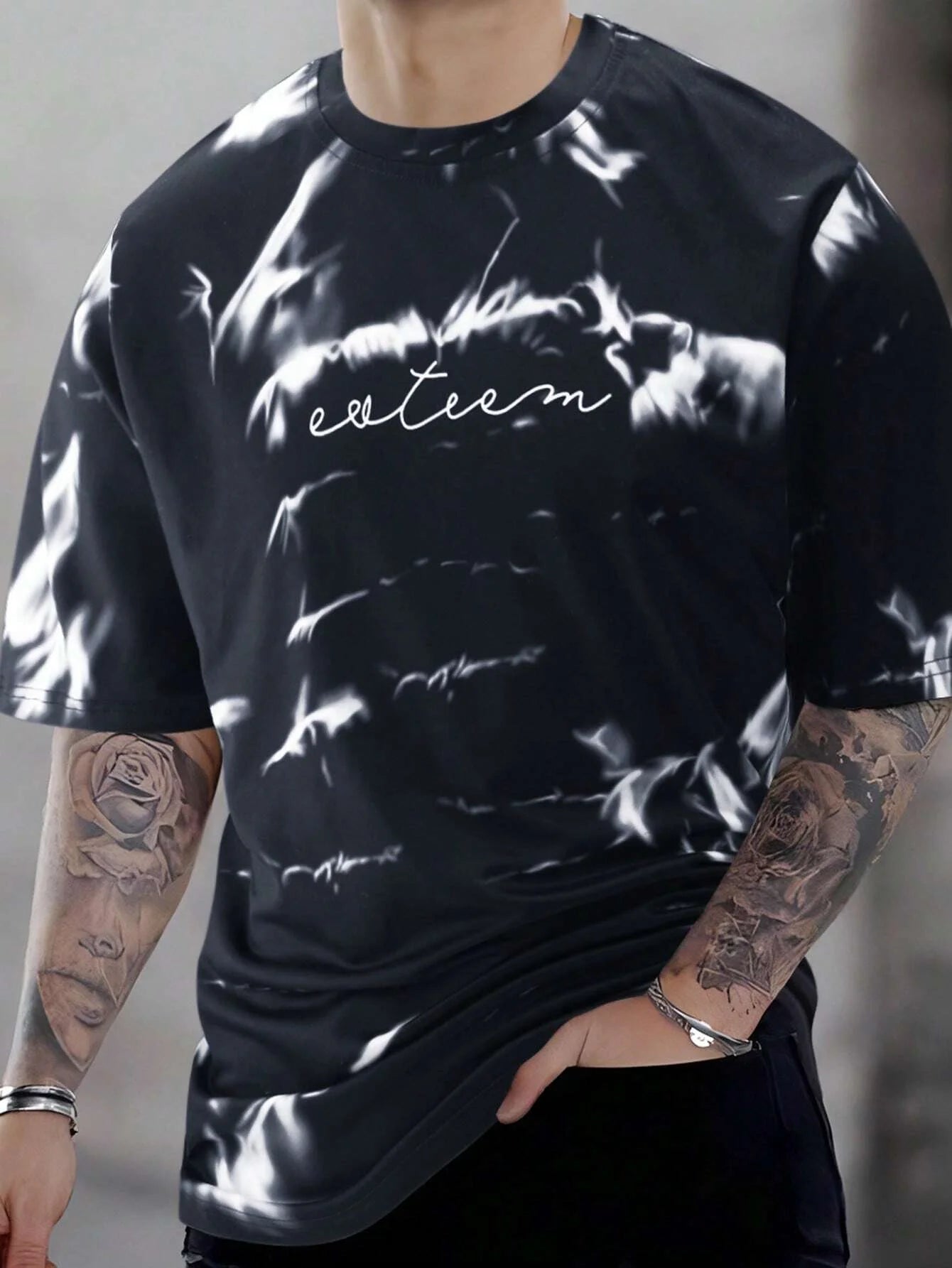 3d printing summer new men's casual simple short-sleeved T-shirt polyester fiber comfortable breathable printed short-sleeved