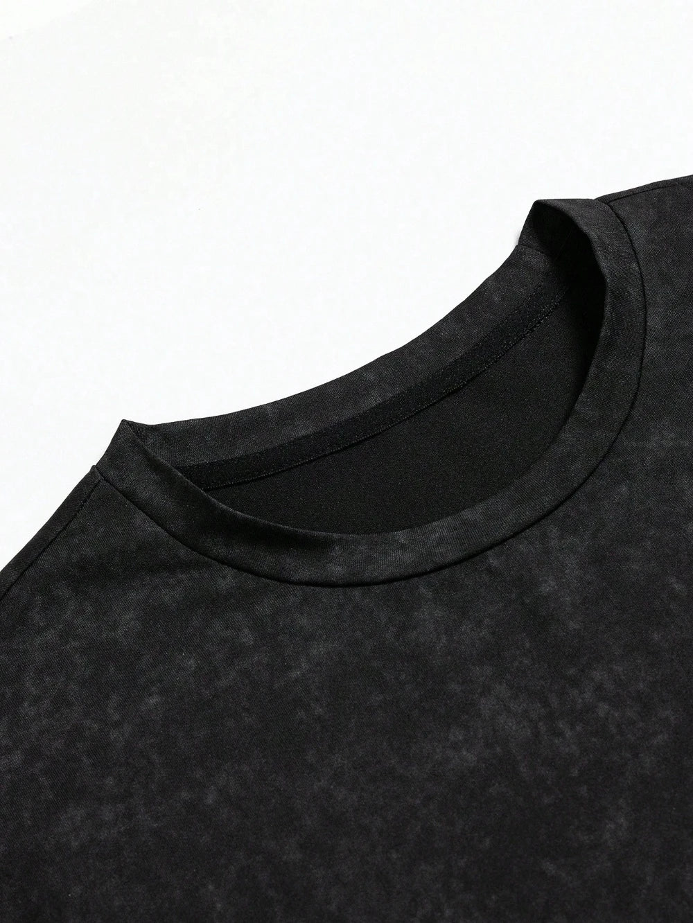 تي شيرت رجالي رياضي كاجوال بأكمام قصيرة ورقبة دائرية وطبعة قوطية، مصنوع من القطن الخالص المغسول، بتصميم باهت، مناسب للجنسين