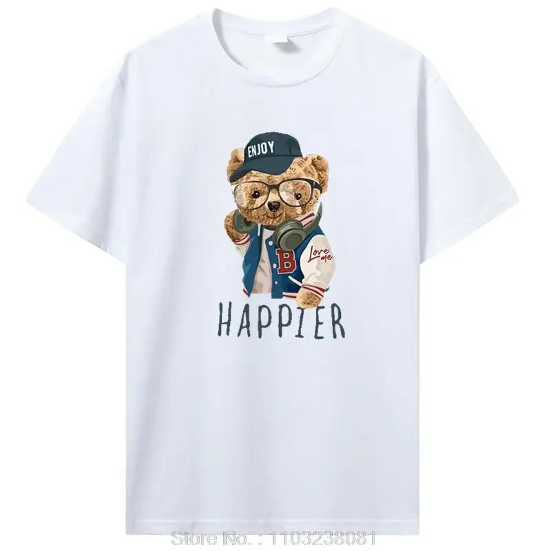 تي شيرت رجالي مضحك على شكل دب غولف للبيع الساخن، تي شيرت صيفي كاجوال من القطن، ملابس للجنسين، تي شيرت رجالي، ملابس الشارع، هاراجوكو