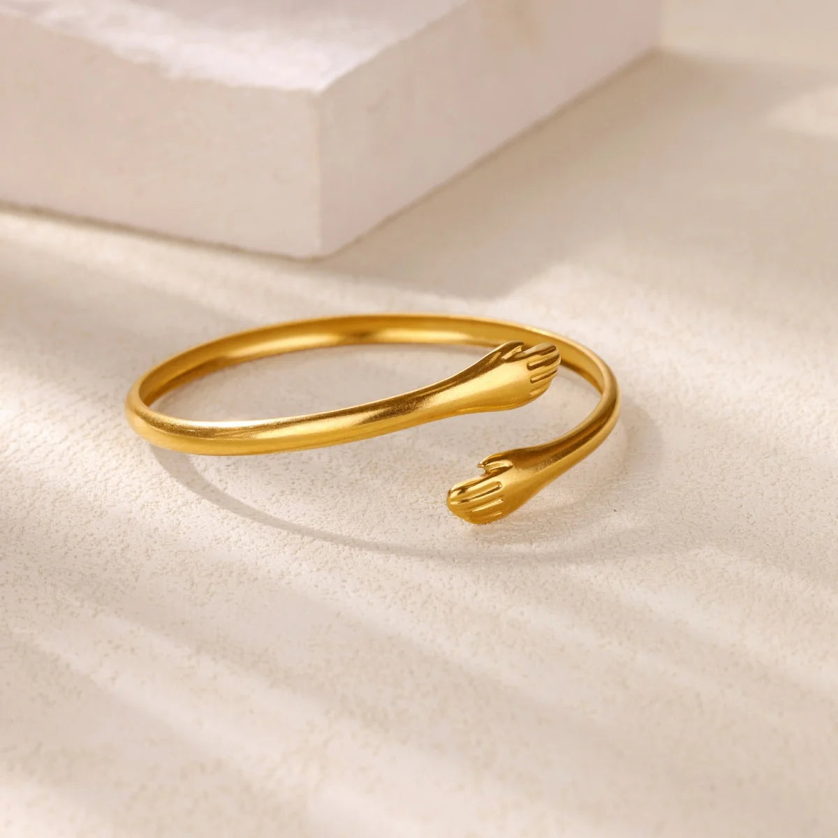 سوار من الفولاذ المقاوم للصدأ للنساء والرجال، سوار على شكل ورقة زهرة جمالية، أساور هندسية ذهبية اللون، مجوهرات نسائية