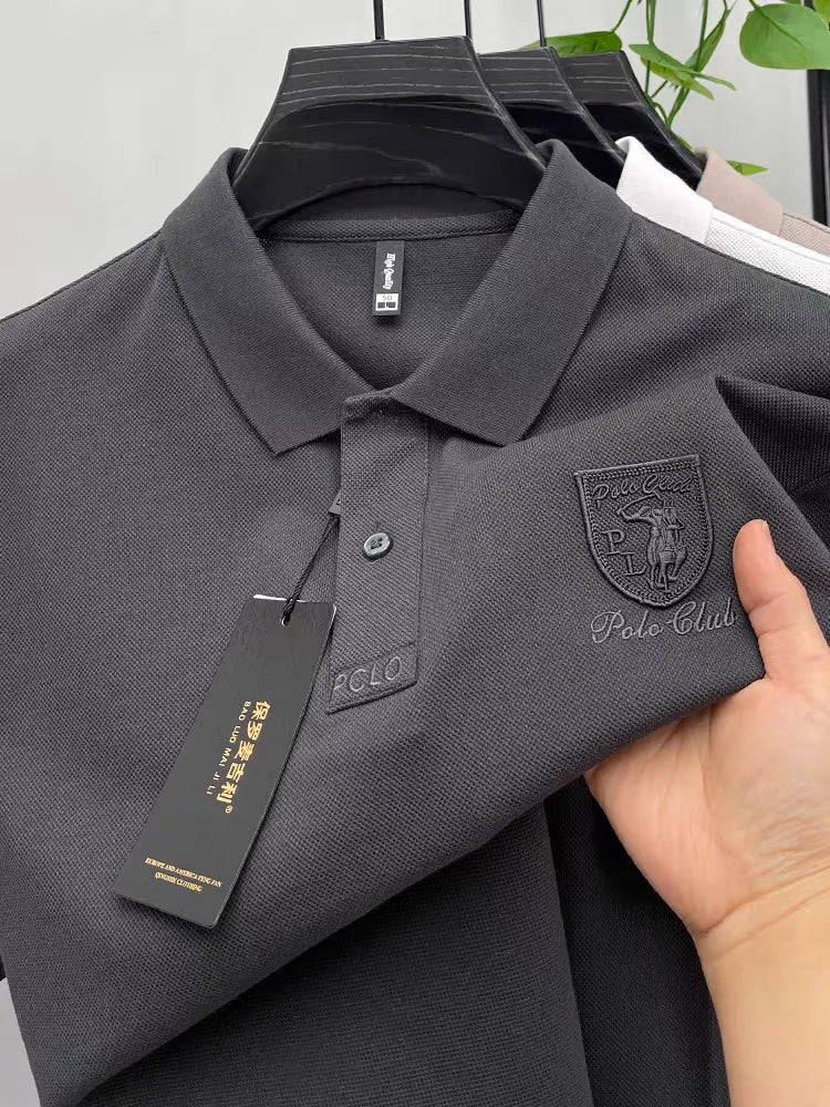 قميص بولو رجالي بأكمام قصيرة من العلامة التجارية الراقية مطرز بشعار فاخر مناسب للأعمال التجارية غير الرسمية صيفي قابل للتنفس وعصري من بول تي شيرت