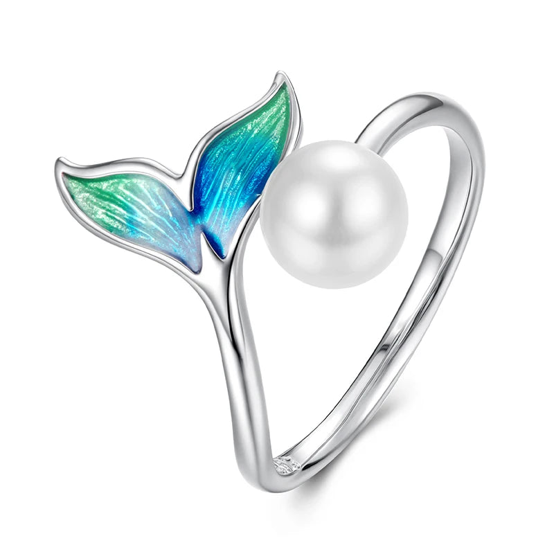 مجوهرات ووستو أوشن، خاتم مفتوح من الفضة الإسترليني عيار 925 بتصميم نجم البحر والسلحفاة، للنساء، بتصميم محارة زرقاء وسمكة مانتا، خواتم قابلة للتكديس، مناسبة للعطلات والشاطئ