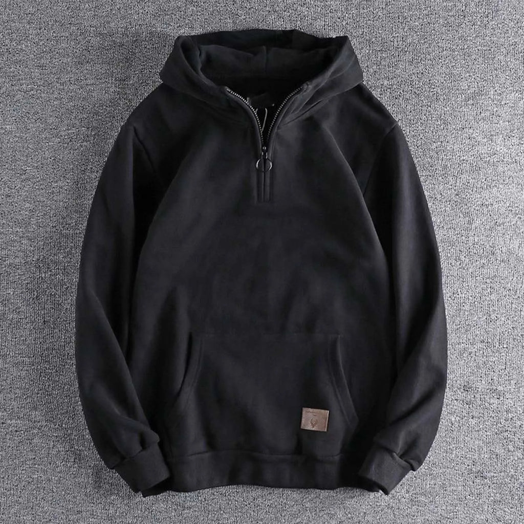 Half Zip Baggy Hoodie Men Pullover Longsleeve Casual Hoodies Fashion Vintage Hooded Sweatshirt
