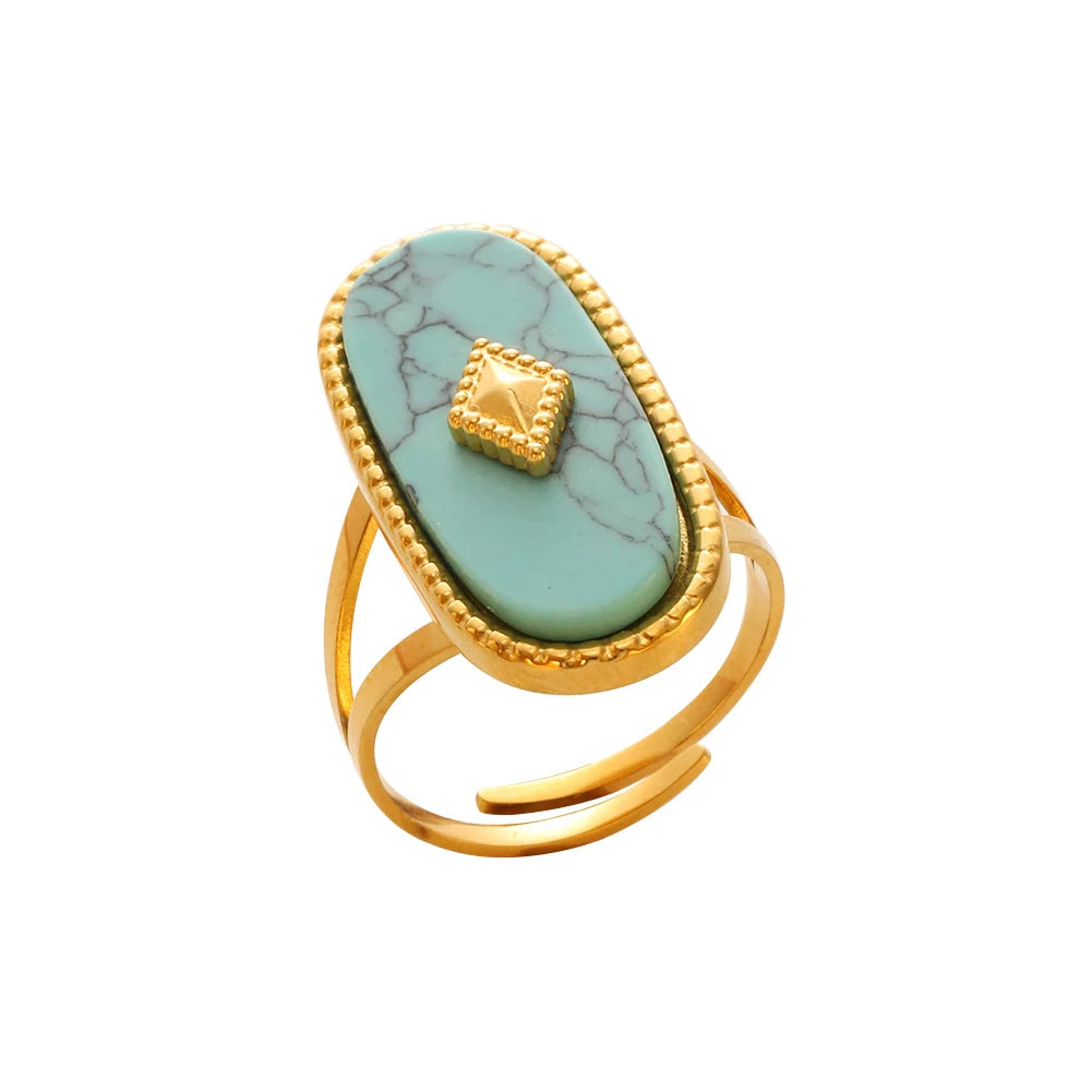 خاتم نسائي من الفولاذ المقاوم للصدأ من كرينج كوكو، قابل للتعديل، بتصميم شجرة الحياة، مرصع بأحجار الراين، خاتم أنيق للمواعدة للنساء