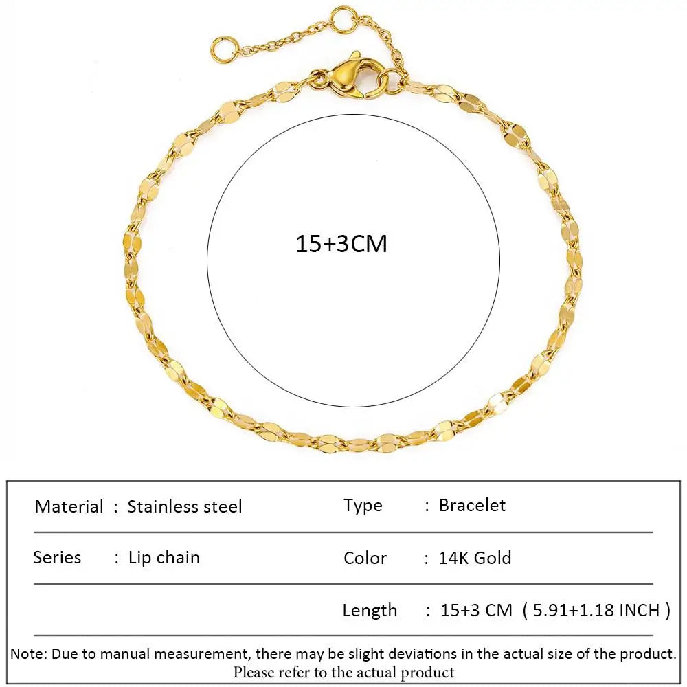 أساور سلسلة الثعبان الكلاسيكية من SUNIBI للنساء، تصميم عصري وأنيق، مصنوعة من الفولاذ المقاوم للصدأ، سوار سلسلة كوبية، هدية مثالية للمرأة العصرية، مجوهرات